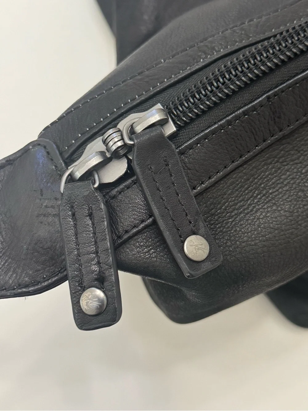 Kenneth Cole Black Leather Duffel Bag